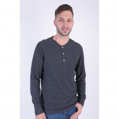 Bluza Jack&amp;amp;Jones Jjvaustin Tee Ls Granddad Dark Grey Melange foto