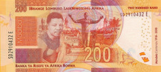 Bancnota Africa de Sud 200 Rand 2018 - PNew UNC ( SERIE NOUA - centenar Mandela) foto