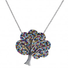 Lant argint 925 cu pandantiv Tree Of Life Multicolor foto