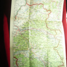 Harta Zonei Oradea 1946 ,dim.= 32x47cm ,Autor Prof.MD Moldoveanu,Minister Infor