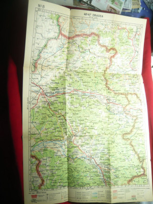 Harta Zonei Oradea 1946 ,dim.= 32x47cm ,Autor Prof.MD Moldoveanu,Minister Infor foto