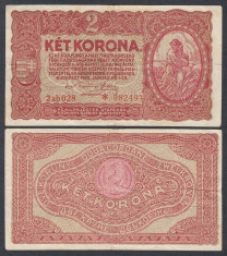 AUSTRO-UNGARIA. 2 COROANE 1920. XF. foto