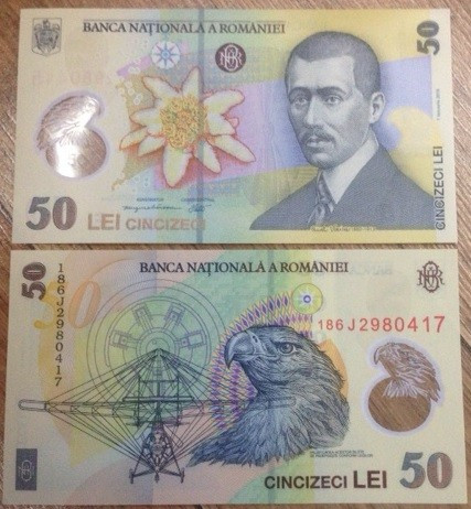 bancnota 50 lei 2018 - noua stema cu coroana - UNC | arhiva Okazii.ro