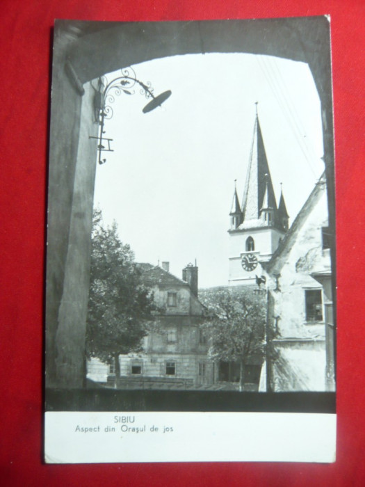 Ilustrata Sibiu - Orasul de Jos circulat 1961