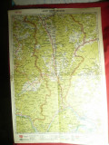 Harta Zonei Turnu-Severin 1946 ,dim.= 32x47cm ,Autor Prof.MD Moldoveanu