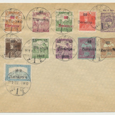 Intreg postal Ungaria 1919 cu 10 timbre sursarj local Baranya anulate la Pecs