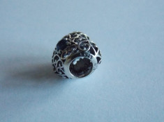 Talisman Pandora din argint-791784NLB- decembrie cu cristal albastru foto