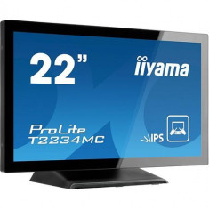 Monitor refurbished LED IPS Touchscreen iiyama ProLite T2234MC-B1, 21.5, Full HD, VGA, DVI, USB, Negru foto