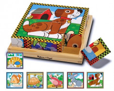 Puzzle Lemn Din Cuburi Animalele De Casa Melissa And Doug foto