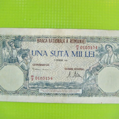 100 000 lei-20 Decembrie 1945-Bancnota Romania regalista.