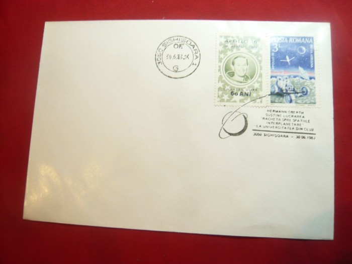 Plic FDC- Cosmos- H.Oberth -Lucrare rachete in Spatii interplanetare Cluj 1983