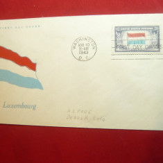 Plic FDC SUA- Luxemburg - editat de Armata SUA 1943