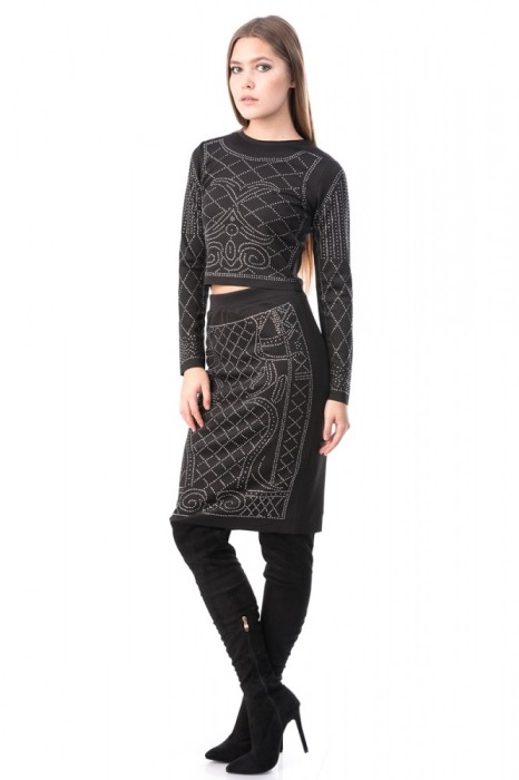 B737-1 Compleu casual cu fusta conica si bluza B737-1 Compleu casual cu fusta conica si bluza
