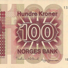 NORVEGIA █ bancnota █ 100 Kroner █ 1994 █ P-43e █ UNC █ necirculata