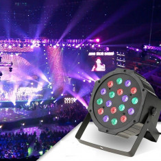 Proiector LED RGB 18W, DMX512 controller disco, senzor sunet foto