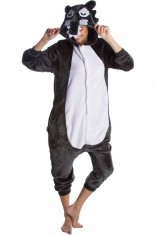 PJM49-1822 Pijama kigurumi, tip salopeta cu model lup foto