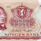 NORVEGIA █ bancnota █ 100 Kroner █ 1977 █ P-38h █ UNC █ necirculata
