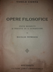 VASILE CONTA - OPERE FILOSOFICE - N. PETRESCU foto