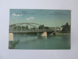 Carte postala Uioara/Ocna Mures,podul peste Mures si uzinele ceramice circ.1925, Circulata, Printata