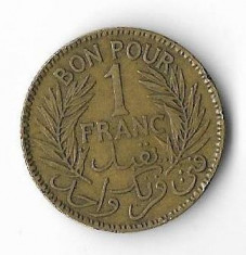 Moneda 1 franc 1926 - Tunisia foto