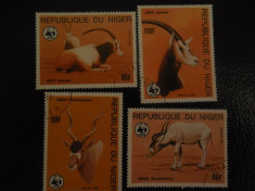 NIGER-FAUNA WWF-SERIE COMPLETA-STAMPILATE foto