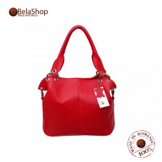 GEANTA PIELE NATURALA MC6 CASUAL HANDBAG RED foto