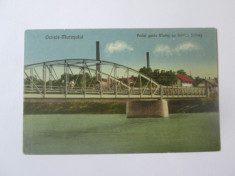 Carte postala Ocna Mures,podul peste Mures si fabrica de soda Solvay circ.1924 foto