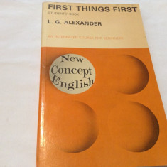 FIRST THINGS FIRST STUDENTS BOOK-AN INTEGRATED COURSE FOR BEGINNERS-RF13/3