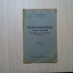 TESTAMENTUL IN DREPTUL CIVIL ROMAN - Nistor Nicolaescu - 1936, 20 p.