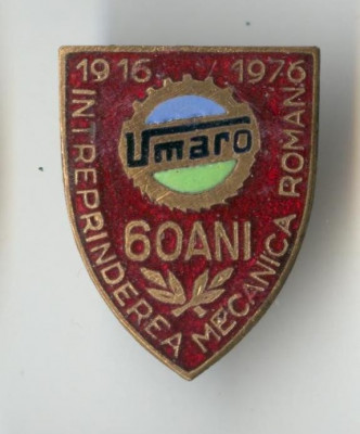 UMARO - INDUSTRIE ROMANEASCA - Insigna 1976 - email RARA foto