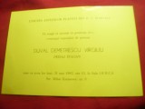 Invitatie a Uniunii Artistilor Plastici RSR -Expozitie Pictura Duval Demetrescu