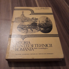 ISTORIA STIINTEI SI TEHNICII IN ROMANIA DATE CRONOLOGICE-STEFAN BALAN 1985