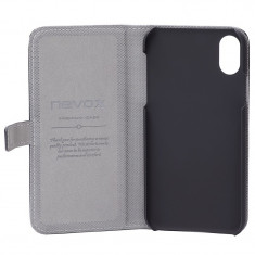 Husa de piele iPhone X NEVOX Ordo Book Negru foto