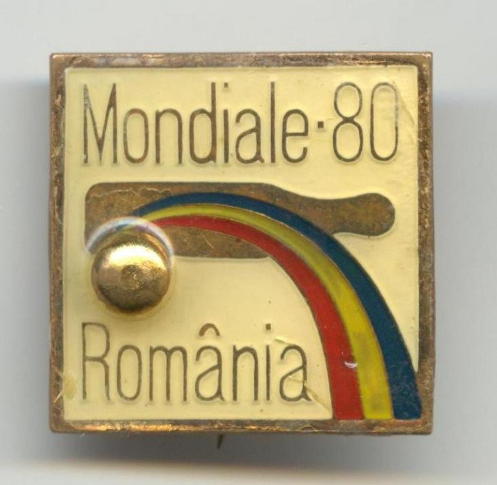 POPICE - CAMPIONATELE MONDIALE de Bowling 1980 ROMANIA - Insigna SUPERBA