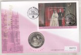 bnk mnd Turks and Caicos 5 crowns 1997 , FDC ,personalitati