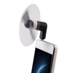 Adaptor Tip Mini Ventilator Portabil Micro USB - OTG Samsung LG Huawei Negru foto