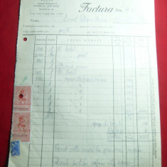 Factura Antet Firma Idealul -ciorapi,tricotaje-Bacau 1934 ,2 timbre fiscale