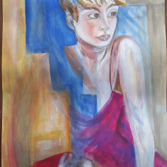 Portret de femeie - semnat monogramic B.V.L. 1995