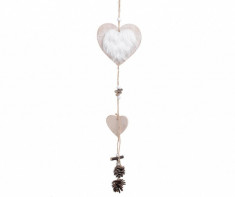 Set 6 decoratiuni suspendabile Heart with Pinecones foto