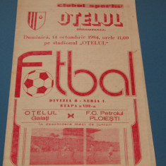 Program meci fotbal OTELUL GALATI - PETROLUL PLOIESTI(14.10.1984)