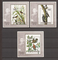 COOK ISLANDS 1985 FAUNA PASARI(3 colite dantelate) MNH foto