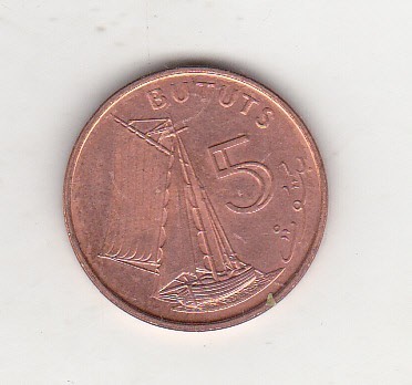 bnk mnd Gambia 5 bututs 1998 unc