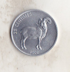 bnk mnd Congo Democratic 25 centimes 2002 unc fauna foto