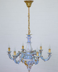 CANDELABRU VENETIAN DIN PORTELAN BLEU Porzellan-Deckenlampe-bl foto