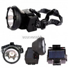 Lanterna Frontala LED 1W Incarcare Solara si 220V GDLite GD216S foto