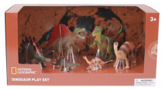 Set 6 figurine - Spinosaurus, Tyrannosaurus, Stegosaurus, Iguanodon foto