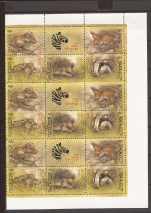 RUSIA(U.R.S.S.) 1989 FAUNA(bloc dantelat x 3) MNH foto