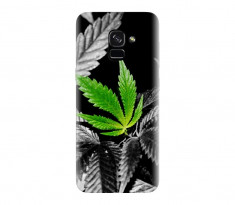 Husa silicon pentru Samsung Galaxy A5 2018, Trippy Pot Leaf Green foto