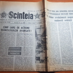 ziarul scanteia 10 mai 1987-articol despre orasul medias,foto pasajul victoriei