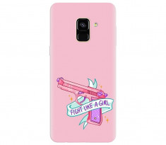 Husa silicon pentru Samsung Galaxy A6, Fight Like A Girl foto